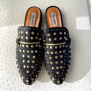 Steve Madden black and gold studded slide size 9.5